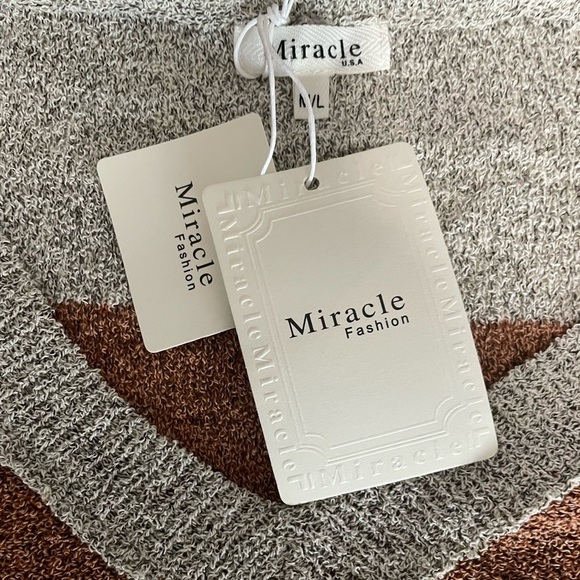 NWT Miracle Linen Cotton Colorblock V-Neck Sweater. Size M/L - Picture 7 of 7